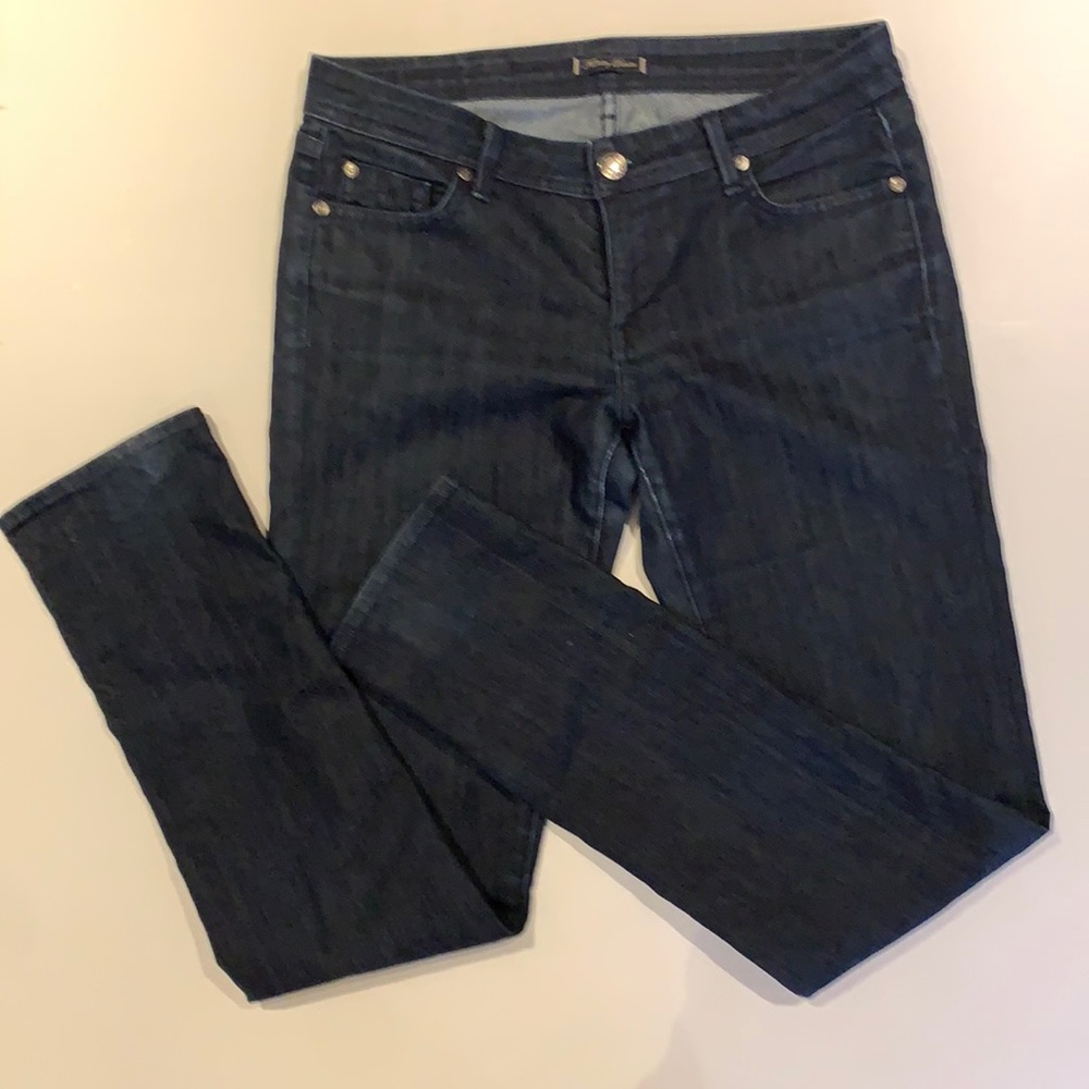 Fidelity dark wash mid rise straight leg jeans